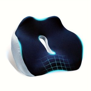 Large Memory Seat Cushion For Desk Chair, Non-Slip 3D Office Chair Cushions For Pressure Relief Sciatica & Tailbone Back Pain Relief, Ergonomic Pillow Memory Foam Coccyx Pad For Office Home Car