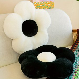 2pcs Flower Shaped Seat Cushion, Plush Chair Seat Cushion, Cute Floor Pillow, Home Decor