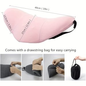 Memory Foam Lumbar Support Pillow, Lumbar Support Cushion for Sleeping, Suitable for Reclining Chairs, Office Chairs and car Seats, Detachable Zipper Breathable Pillowcase (Pink)