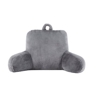 Faux Fur Plush Bedrest Pillow Specialty Size Gray