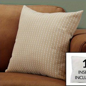 Pillows, 18 X 18 Square, Insert Included, Decorative Throw, Accent, Sofa, Couch, Bedroom, Brown Hypoallergenic Polyester, Modern