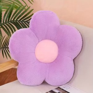 1pc Purple Flower Shaped Pillow, Cute And Comfortable Floor Pillow And Cushion, For Sofa, Couch, Bedroom Decor Christmas Halloween Gift